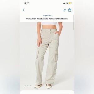 hollister ultra high rise baggy 3 pocket cargo pants